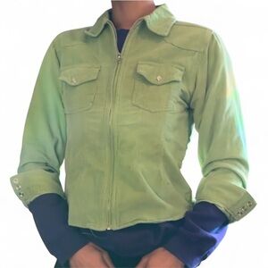 Elegant Green Women's Jacket Size M 100% Cotton